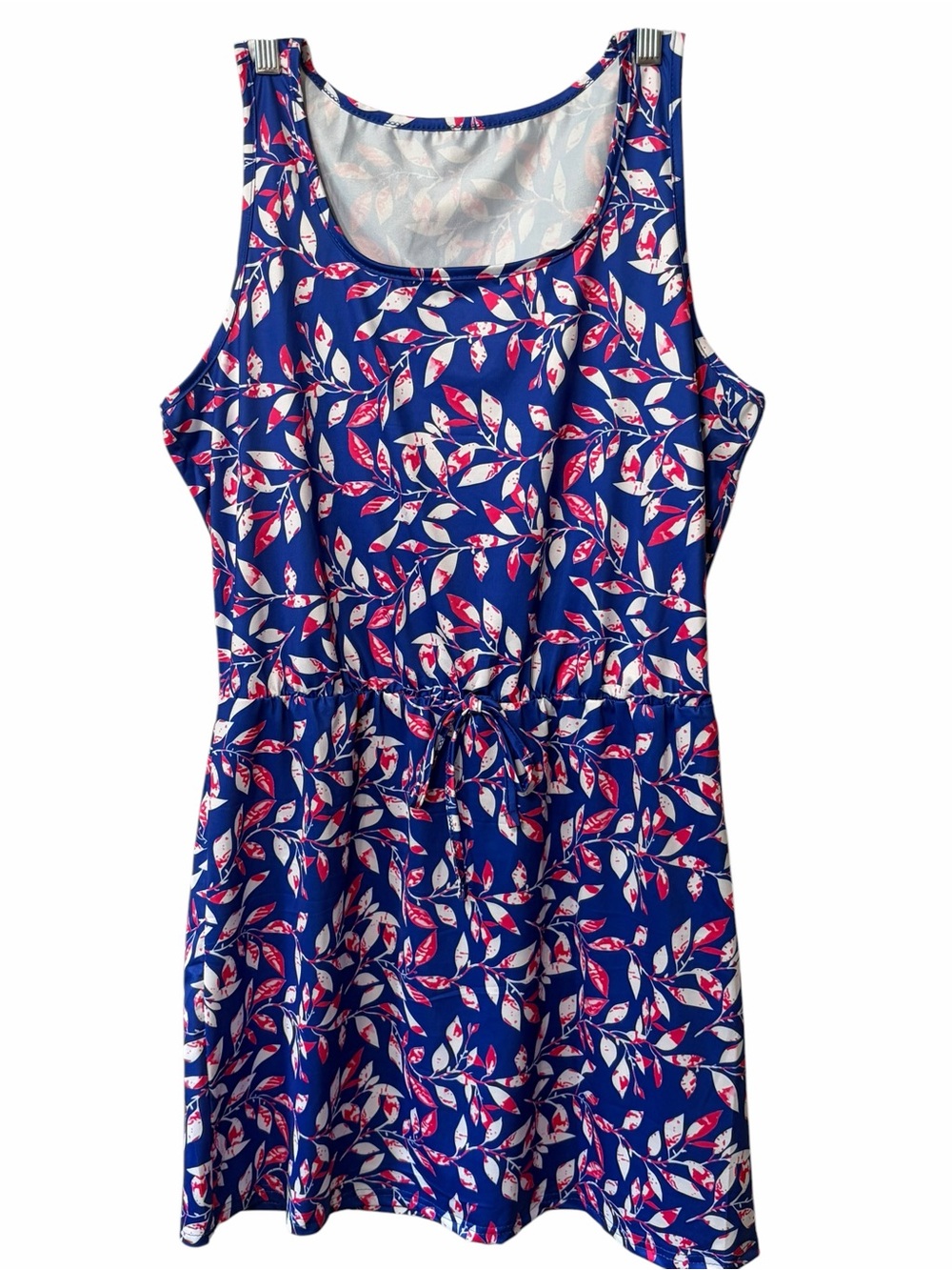 SHEIN Blue Floral Leaf Print Swim Coverup